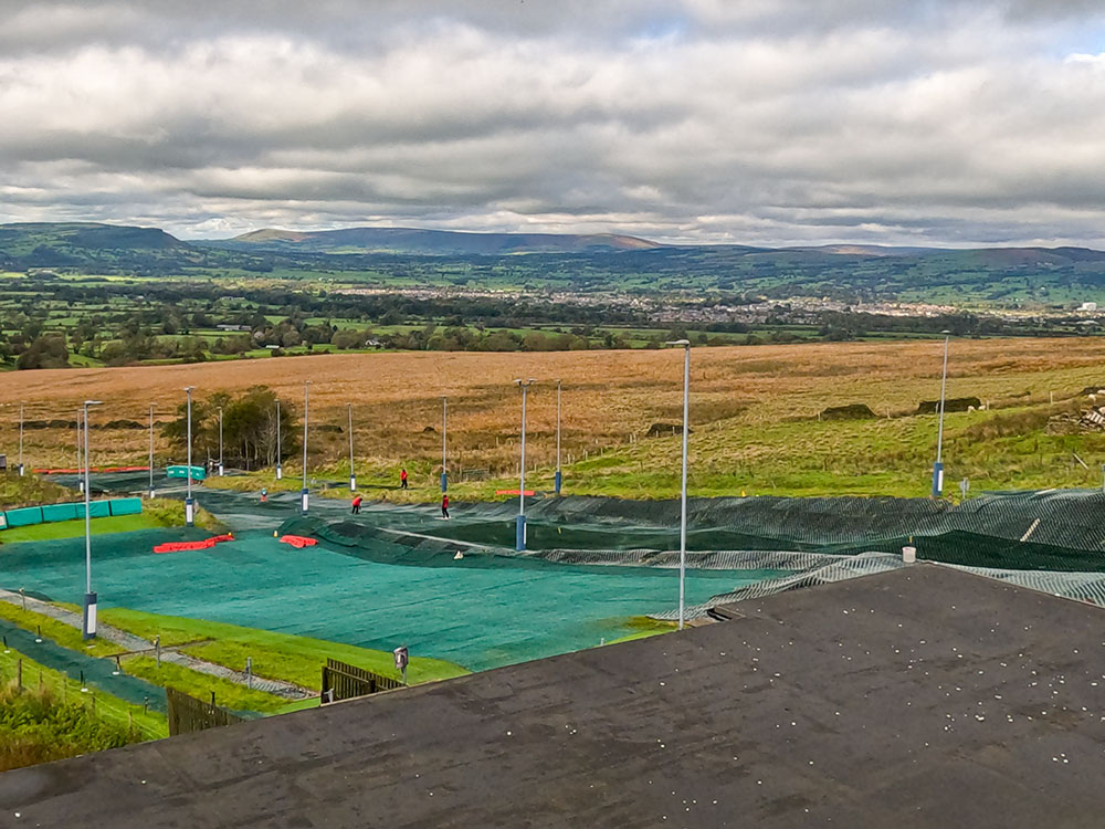 Looking out across the Pendle Ski Slope from the Wellsprings