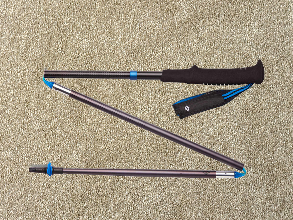 Fixed length hiking pole folded