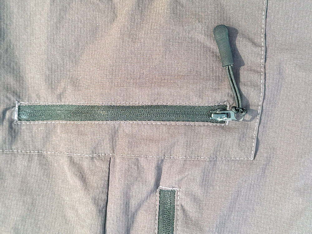 Zips with pulls on hiking shorts
