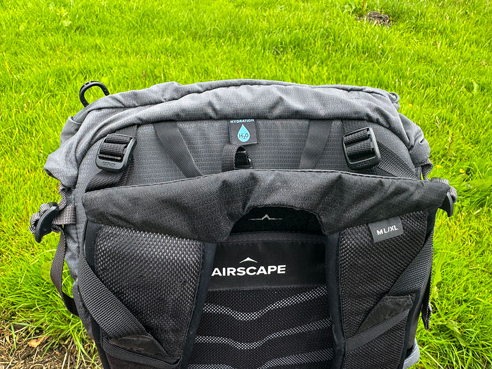 Hydration slot on Osprey backpack