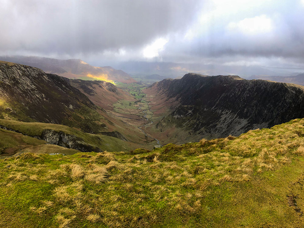Looking back down the Newlands Valley from Dale Head on the Newlands Horseshoe in the Lake District