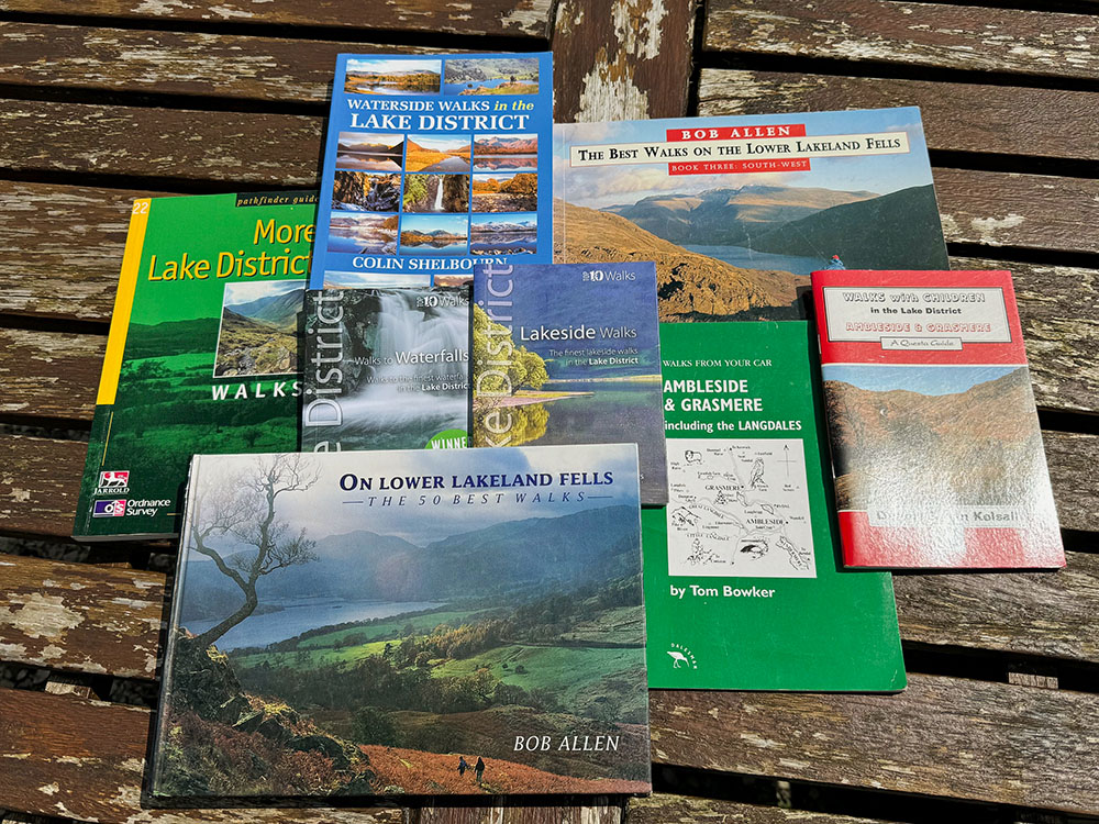 A selection of Lake District walking books, including shorter and lower walks