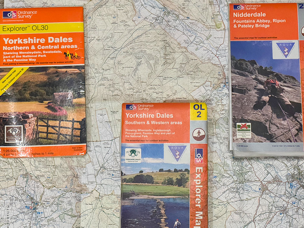 The four Yorkshire Dales maps