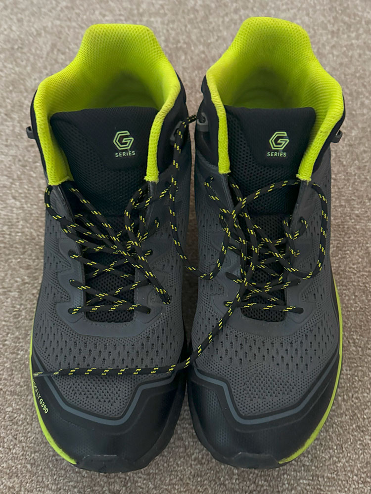 A lightweight pair of synthetic hiking boots