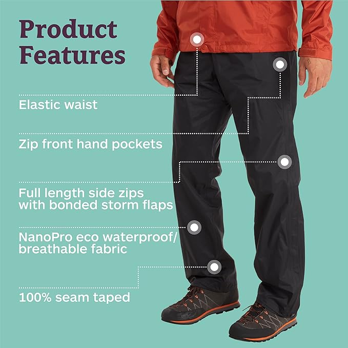 Marmot PreCip Eco Full Zip Pant features- men's