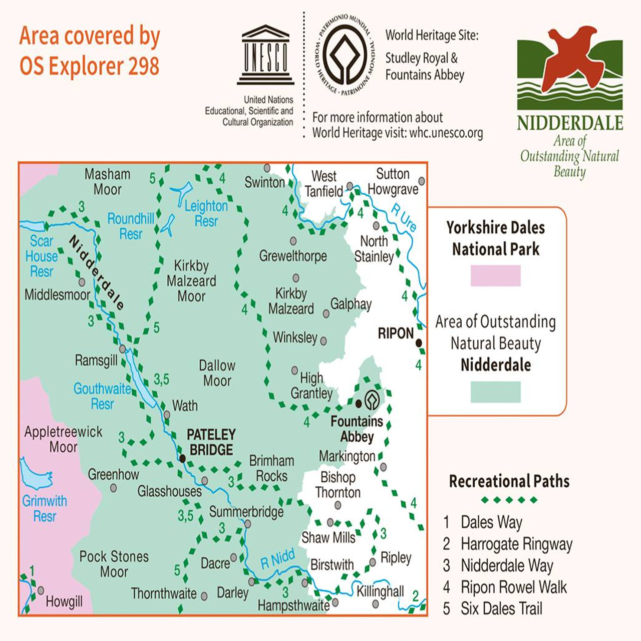 Nidderdale Map - Explorer Map OL298 - area