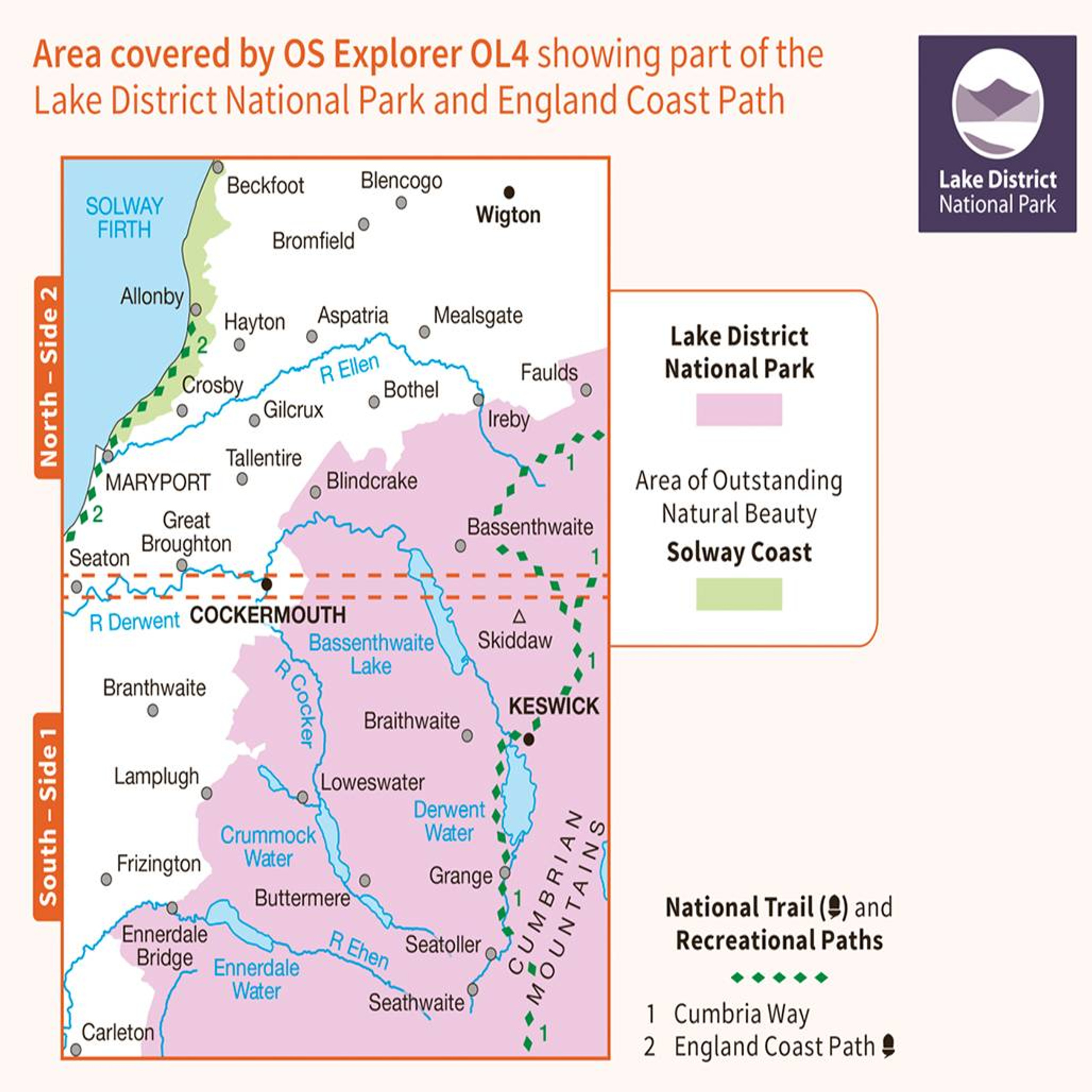 The English Lakes (North-Western Area) OL4 - Ordnance Survey map area