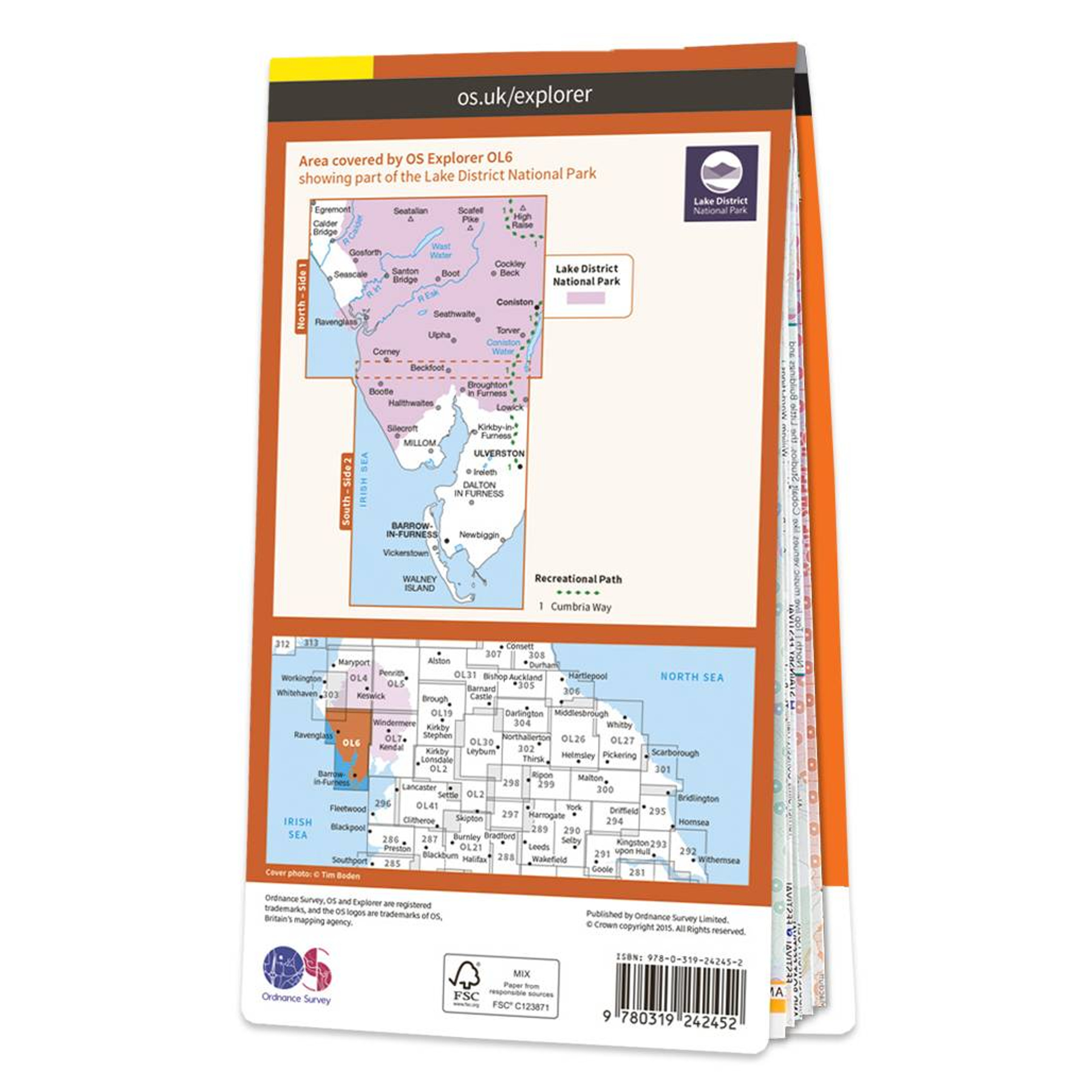The English Lakes (South-Western Area) OL6 - Ordnance Survey map