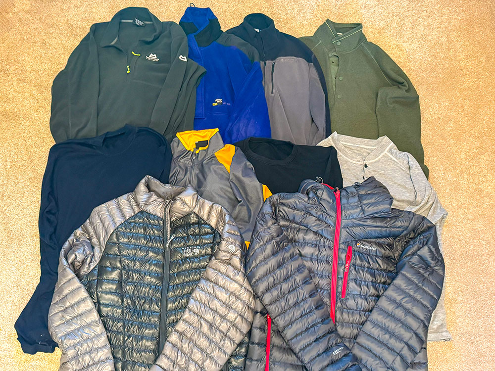 Selection of base layers and mid layers