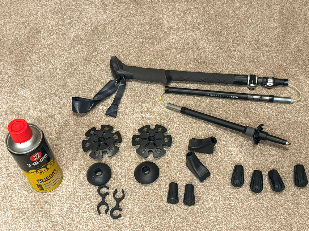 Selection of hiking pole accessories