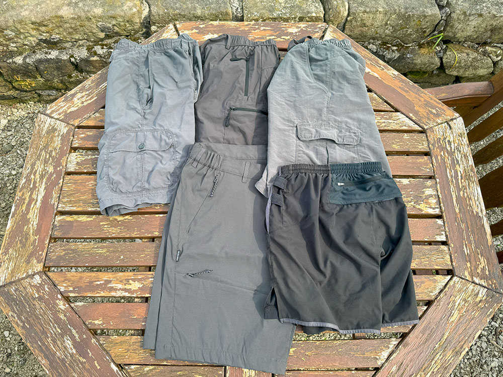Selection of hiking shorts