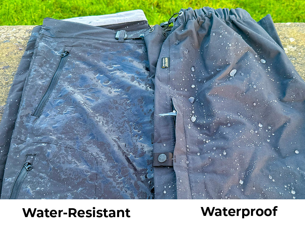 Water resistant vs waterproof trousers