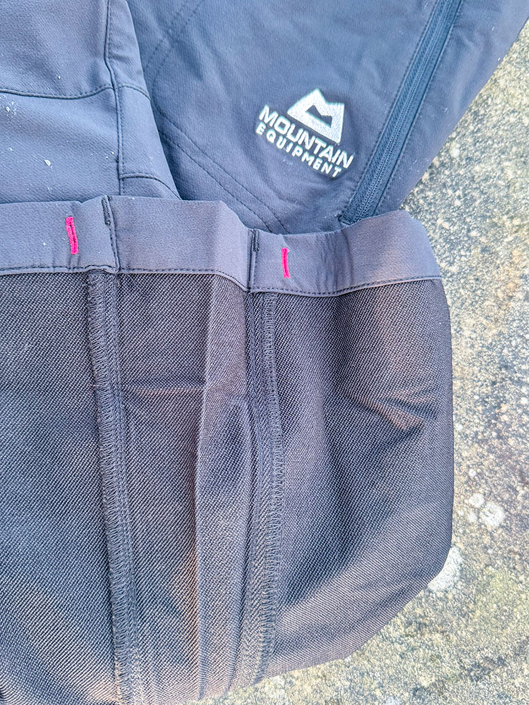 Softer more comfortable fabric inside water-resistant trousers