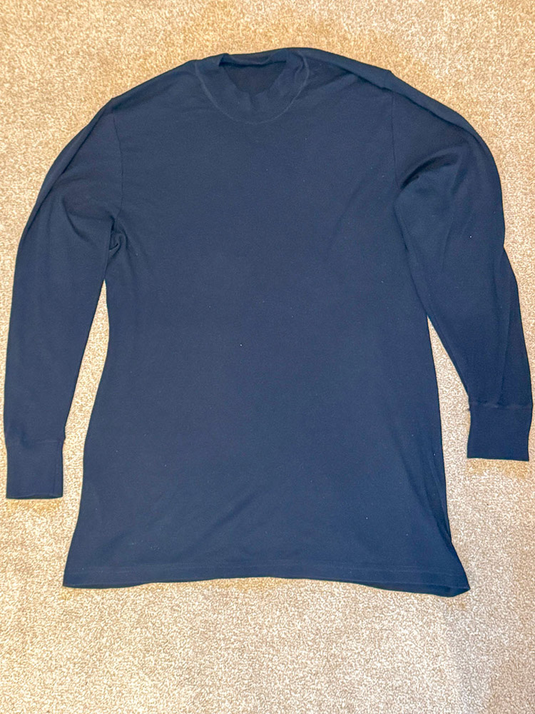 A thin merino wool base layer