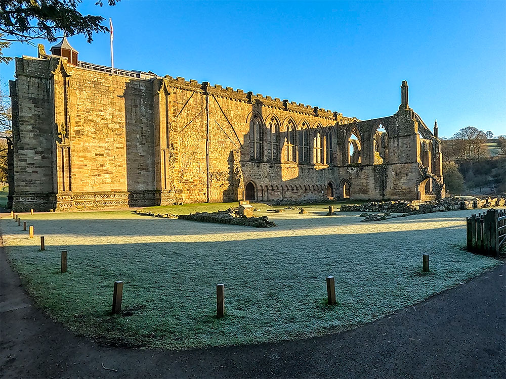 The initial view of the Priory at Bolton Abbey