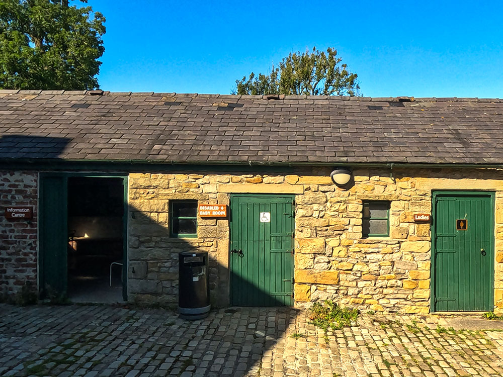 The small Information Centre and toilets in the car park in Downham