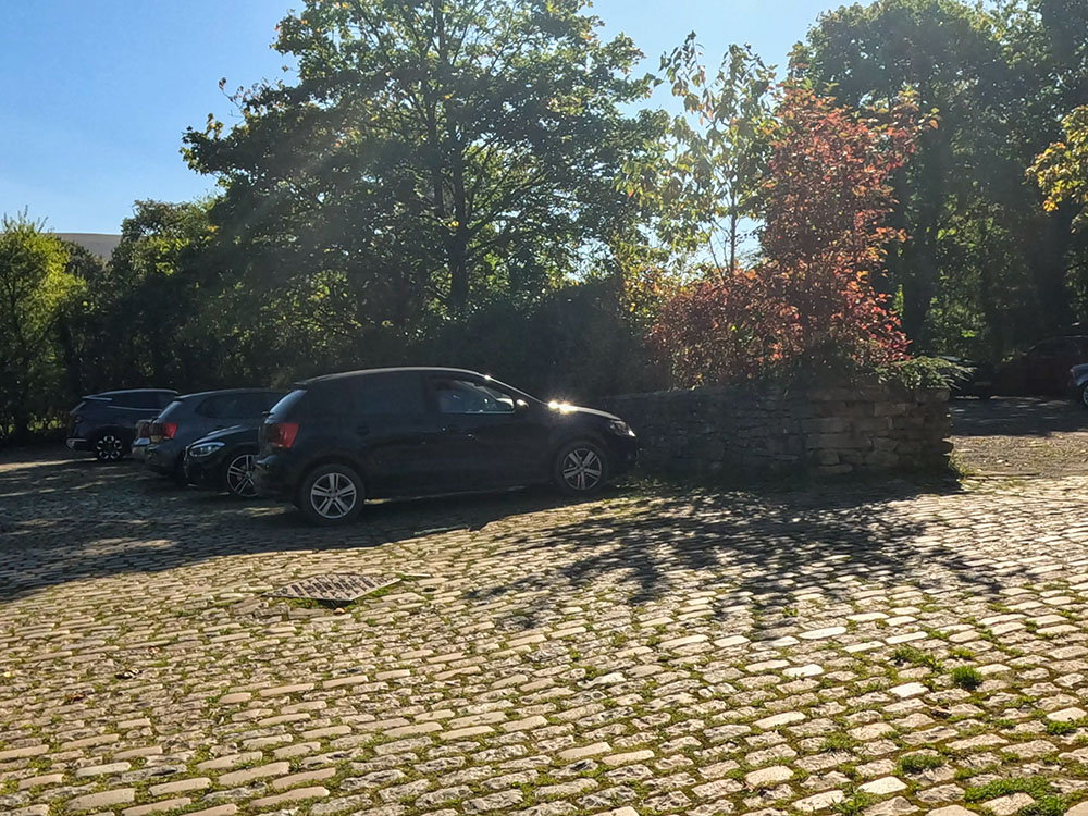 The car park at the start of the walk in Downham