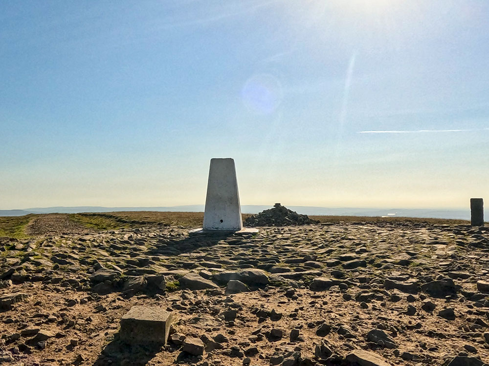 The trig point on the summit of Pendle Hill