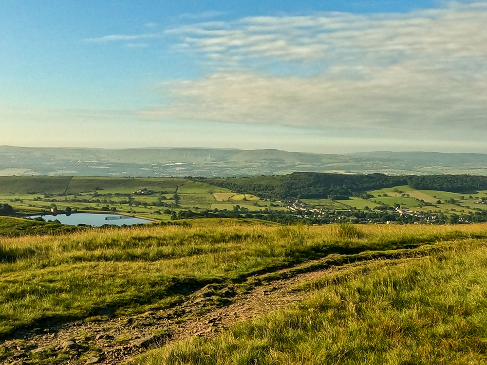 Churn Clough Reservoir and Sabden