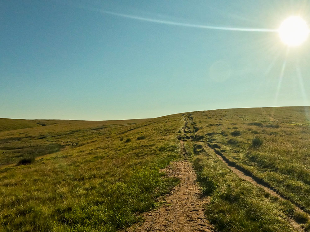 The wide path, which forms part of The Ribble Valley Jubilee Trail as it passes over Badger Wells Hill